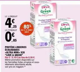 E.Leclerc Protège-lingeries écologiques Ultra Mini X28 Love & Green offre