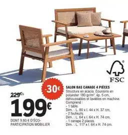 E.Leclerc SALON BAS CANAGE 4 PIÈCES offre