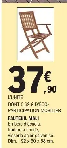 E.Leclerc FAUTEUIL MALI offre