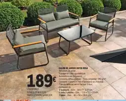 E.Leclerc SALON DE JARDIN ROTIN ROSA offre