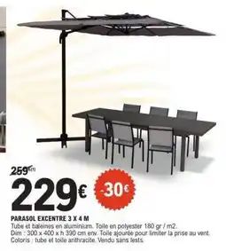 E.Leclerc PARASOL EXCENTRE 3 X 4 M offre