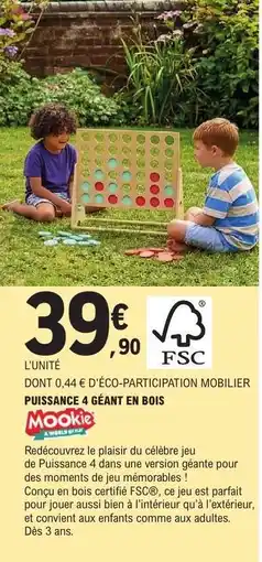 E.Leclerc PUISSANCE 4 GÉANT EN BOIS offre