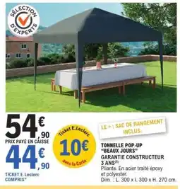 E.Leclerc TONNELLE POP-UP BEAUX JOURS offre