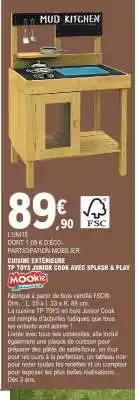 E.Leclerc CUISINE EXTERIEURE TP TOYS JUNIOR COOK AVEC SPLASH & PLAY offre