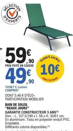 E.Leclerc Bain de soleil Beaux Jours offre