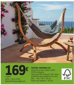 E.Leclerc FAUTEUIL SUSPENDU KYO offre