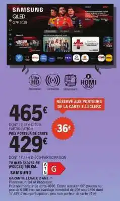 E.Leclerc SAMSUNG TV QLED 55Q7FA 55” (POUCES) 140 CM offre