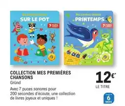 E.Leclerc COLLECTION MES PREMIÈRES CHANSONS offre