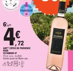 E.Leclerc AOP CÔTES DE PROVENCE ROSÉ ESTANDON 47 offre