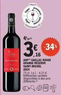 E.Leclerc AOP Gaillac Rouge - Grande Réserve Saint-Michel 2024 offre