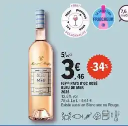 E.Leclerc IGP PAYS D'OC ROSÉ BLEU DE MER offre
