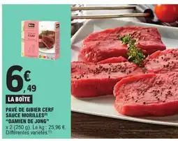 E.Leclerc DAMIEN DE JONG Pavé de gibier cerf sauce morilles offre