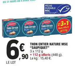 E.Leclerc Thon Entier Nature Msc Saupiquet offre