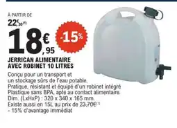 E.Leclerc JERRICAN ALIMENTAIRE AVEC ROBINET 10 LITRES offre