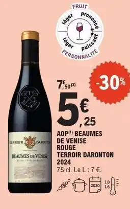 E.Leclerc AOP BEAUMES DE VENISE ROUGE TERROIR DARONTON 2024 offre