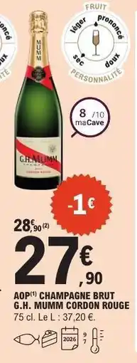 E.Leclerc AOP CHAMPAGNE BRUT G.H. MUMM CORDON ROUGE offre