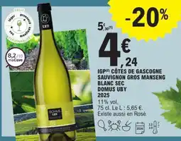 E.Leclerc IGP CÔTES DE GASCOGNE SAUVIGNON GROS MANSENG BLANC SEC DOMUS UBY 2025 offre