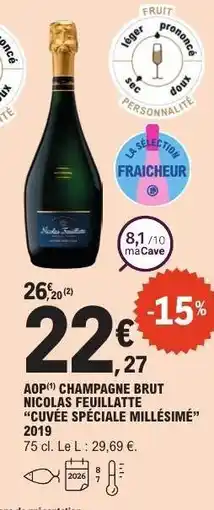 E.Leclerc AOP Champagne Brut Nicolas Feuillatte 'Cuvée Spéciale Millésimé' 2019 offre