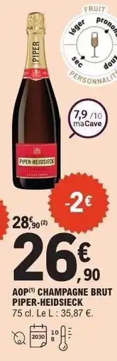 E.Leclerc AOP CHAMPAGNE BRUT PIPER HEIDSIECK offre