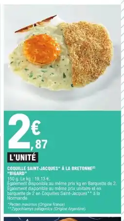 E.Leclerc BIGARD Coquille saint-jacques à la bretonne offre