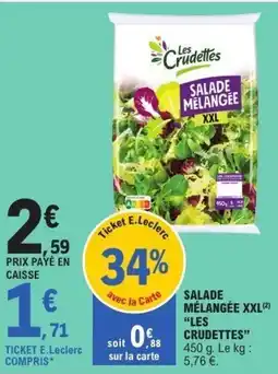 E.Leclerc LES CRUDETTES Salade mélangée xxl offre