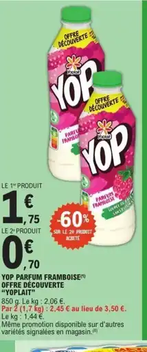 E.Leclerc YOPLAIT Yop parfum framboise offre découverte offre