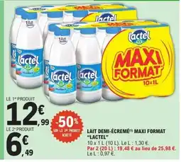 E.Leclerc LACTEL Lait demi-écremé maxi format offre