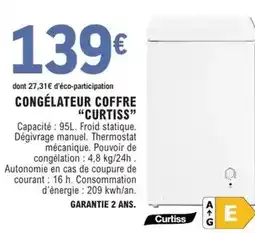 E.Leclerc Congelateur coffre curtiss offre