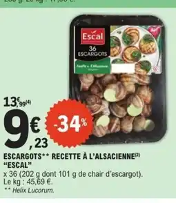 E.Leclerc ESCAL Escargots recette à l'alsacienne offre