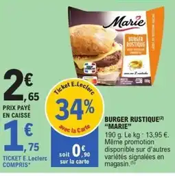 E.Leclerc MARIE Burger rustique offre