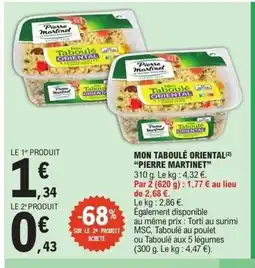 E.Leclerc PEIRRE MARTINET Mon taboulé oriental offre