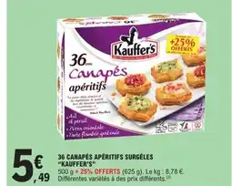 E.Leclerc KAUFFER'S 36 canapés apéritifs surgéles offre