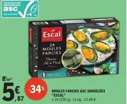 E.Leclerc ESCAL Moules farcies asc surgelées offre