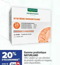 Carrefour maPara parapharmacie Gamme probiotique naturland offre