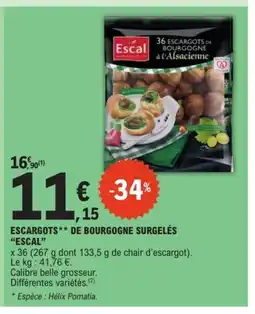 E.Leclerc ESCAL Escargots de bourgogne surgelés offre