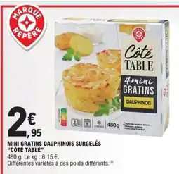 E.Leclerc CÔTÉ TABLE Mini gratins dauphinois surgelés offre