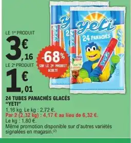 E.Leclerc YETI 24 tubes panachés glacés offre