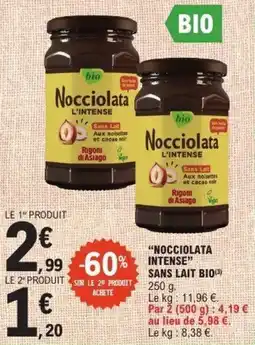 E.Leclerc NOCCIOLATA INTENSE Sans lait bio offre