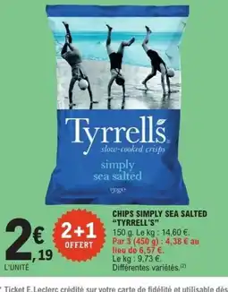 E.Leclerc TYRRELL'S Chips simply sea salted offre