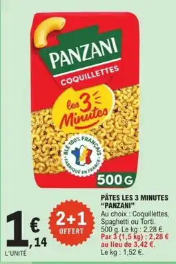 E.Leclerc PANZANI Pâtes les 3 minutes offre
