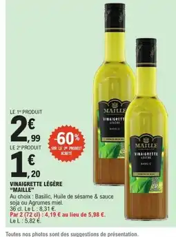 E.Leclerc MAILLE Vinaigrette légère offre