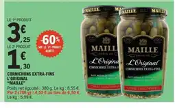 E.Leclerc MAILLE Cornichons extra-fins l'original offre