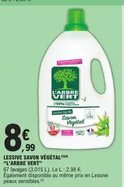E.Leclerc L'ARBRE VERT Lessive savon végétal offre