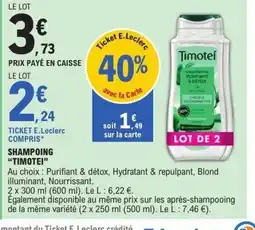 E.Leclerc TIMOTEI Shampoing offre