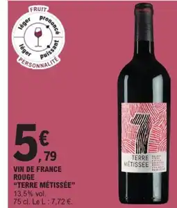 E.Leclerc TERRE MÉTISSÉE Vin de france rouge offre