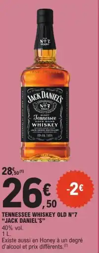E.Leclerc JACK DANIEL'S Tennessee whiskey old n°7 offre