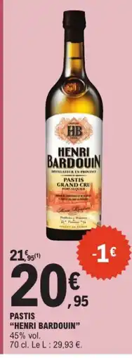 E.Leclerc HENRI BARDOUIN Pastis offre