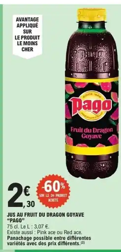 E.Leclerc PAGO Jus au fruit du dragon goyave offre