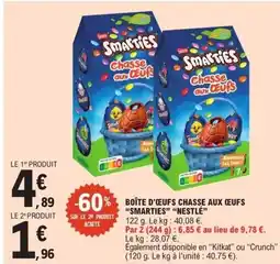 E.Leclerc SMARTIES NESTLÉ Boite d'œeufs chasse aux oeufs offre