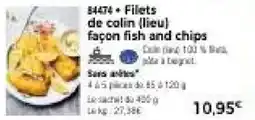 Thiriet Filets de colin lieu façon fish and chips offre